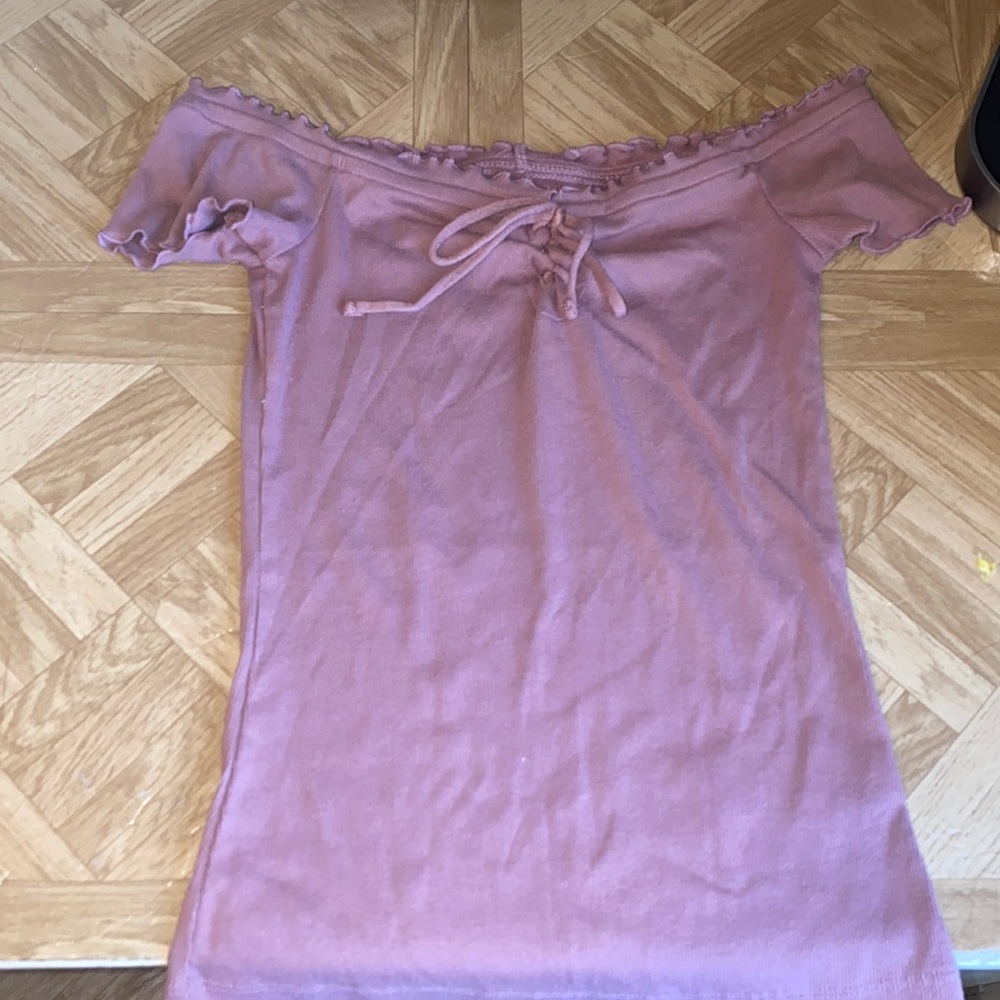 purple off the shoulder top
